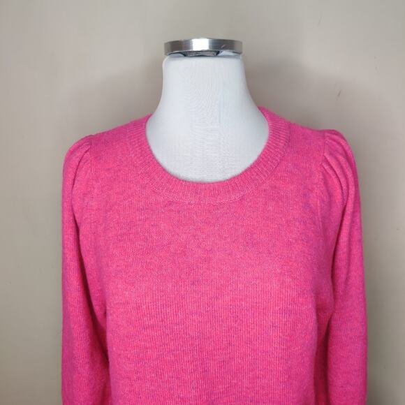 Cece Pink Sweater Crew Neck Puff Shoulder Balloon‎ Sleeve - Picture 2 of 8